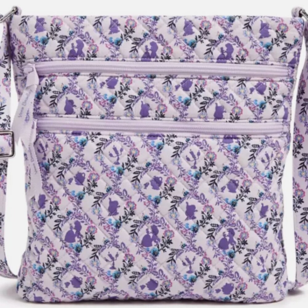 Vera Bradley Beauty & the Beast Purple Quilted Crossbody Bag NWT